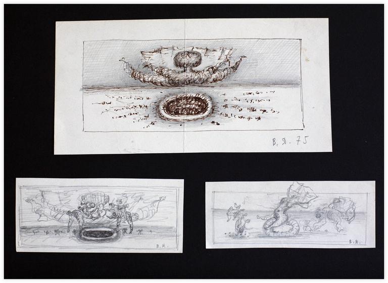 Catalogue raisonné, Vladimir Yankilevsky, Three Drawings, 1975