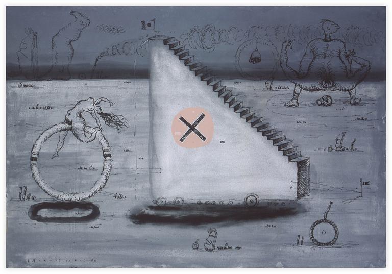 Catalogue raisonné, Vladimir Yankilevsky, From the cycle Mutants (Sodom and Gomorrah): The Ladder of Hope, 1976