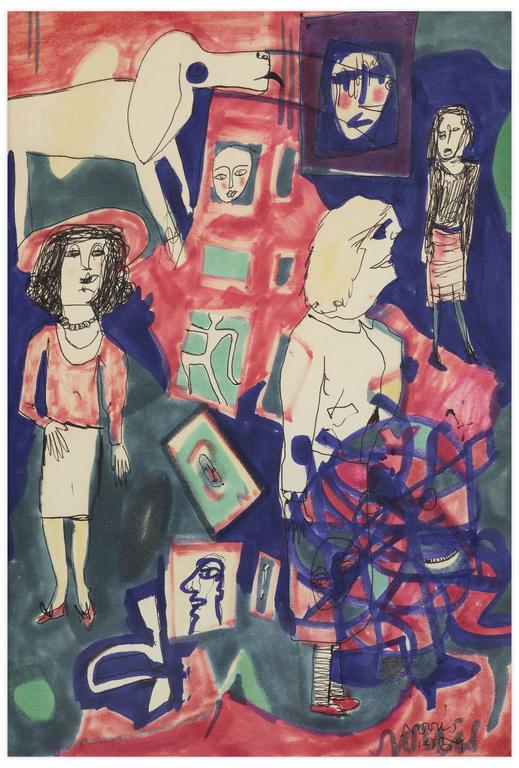 Catalogue raisonné, Norris Embry, Sans titre (Trois femmes et chien de profil), 1959