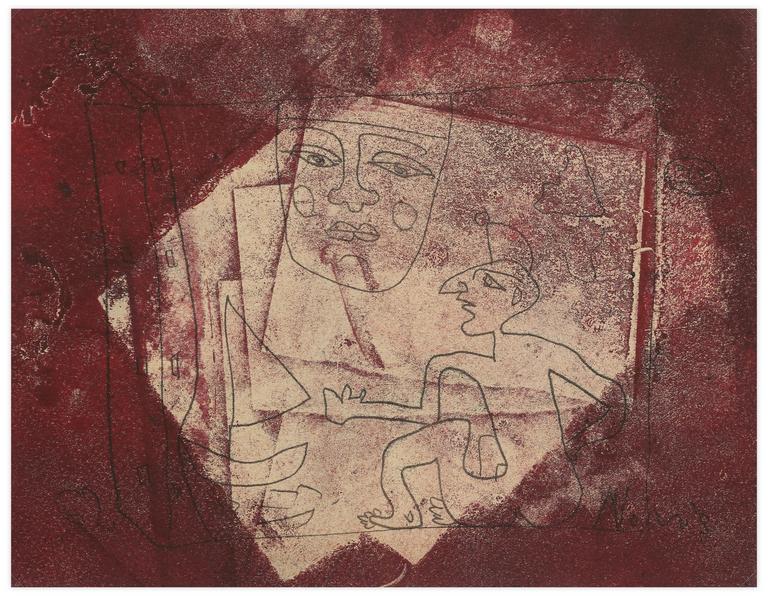 Catalogue raisonné, Norris Embry, Sans titre (Homme assis et masque), 1962