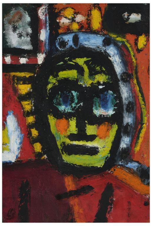 Catalogue raisonné, Norris Embry, Sans titre (Tête sur fond rouge), vers 1977