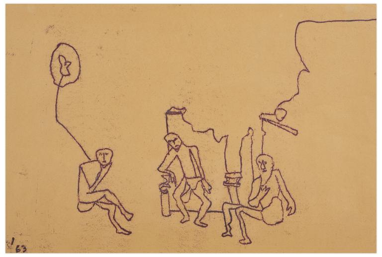 Catalogue raisonné, Norris Embry, Sans titre (Trois figures assises), 1963