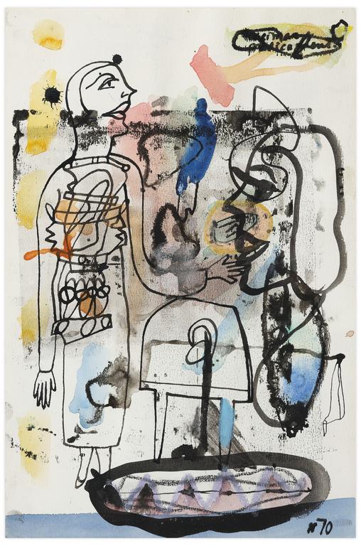 Catalogue raisonné, Norris Embry, Sans titre (Femme debout et tête de femme de profil), 1970