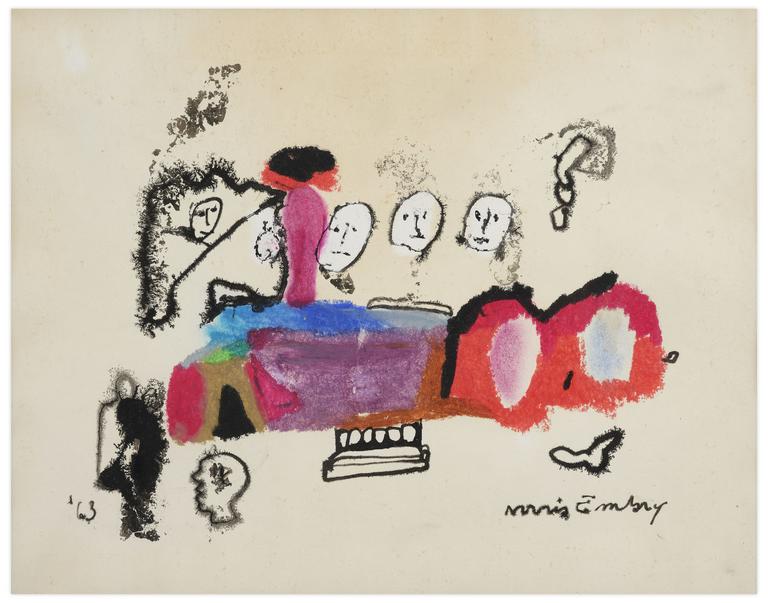 Catalogue raisonné, Norris Embry, Sans titre (Cinq visages), 1963