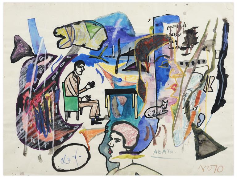 Catalogue raisonné, Norris Embry, Sans titre (Homme assis et femme de profile), 1970