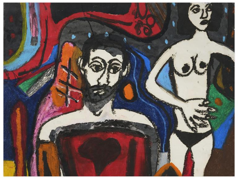 Catalogue raisonné, Norris Embry, Sans titre (Homme en buste de face et femme à mi-corps), 1980