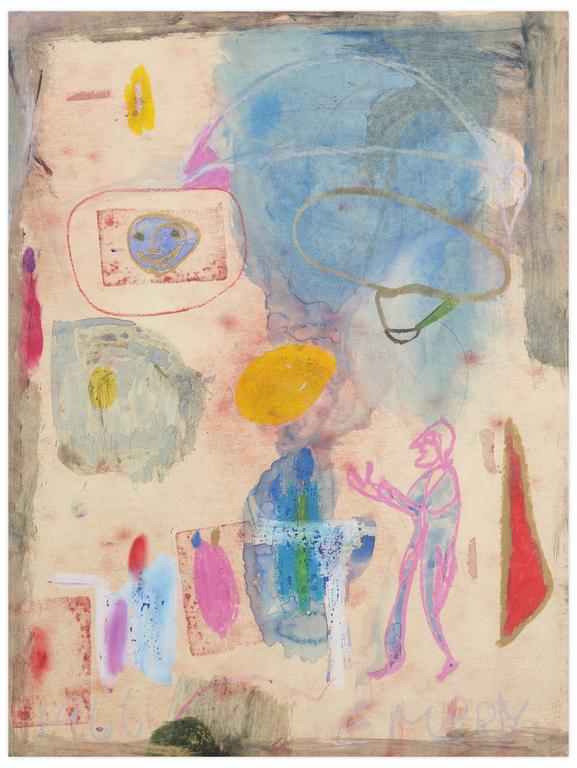 Catalogue raisonné, Norris Embry, Sans titre (Figures roses debout de profile), 1966