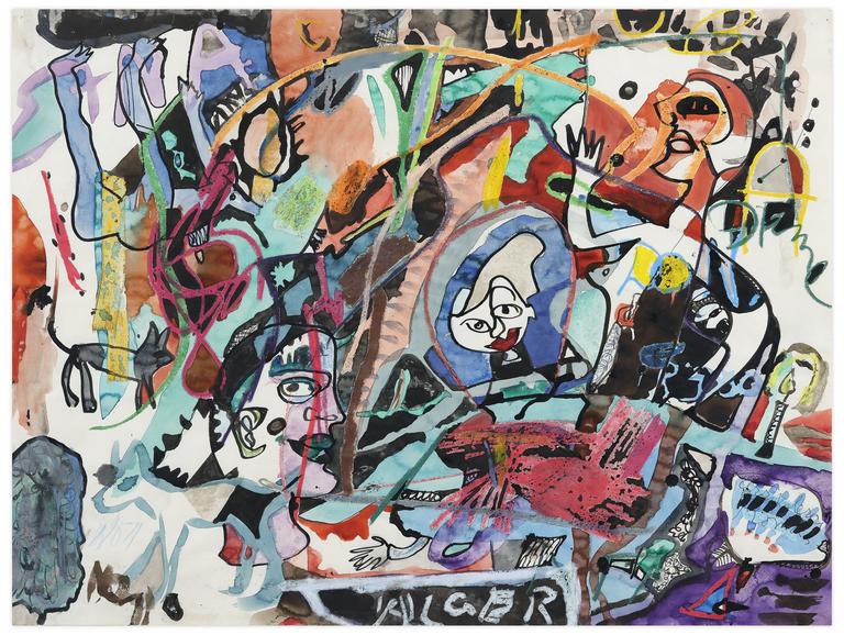 Catalogue raisonné, Norris Embry, Sans titre (danseuse de profil, visages), 1971
