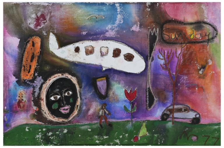 Catalogue raisonné, Norris Embry, Sans titre (Masque,avion, voiture), 1977