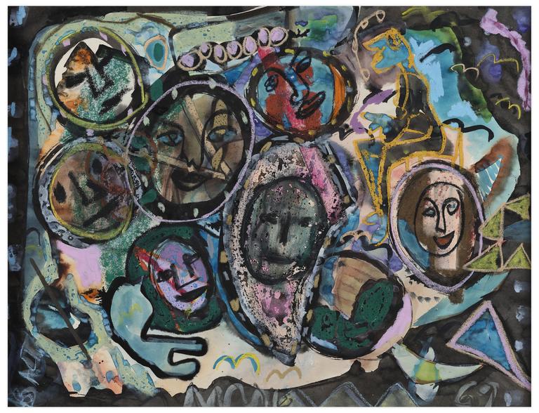 Catalogue raisonné, Norris Embry, Sans titre (Sept masques), 1979