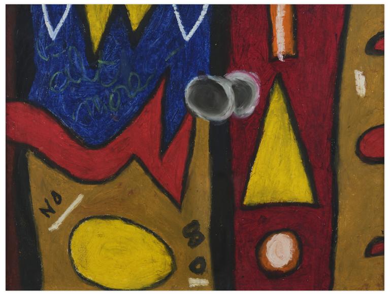 Catalogue raisonné, Norris Embry, Sans titre (Composition abstraite, triangle jaune), 1980