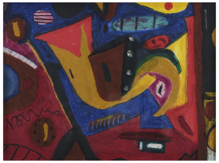 Catalogue raisonné, Norris Embry, Sans titre (Composition abstraite, saxophone), 1980 