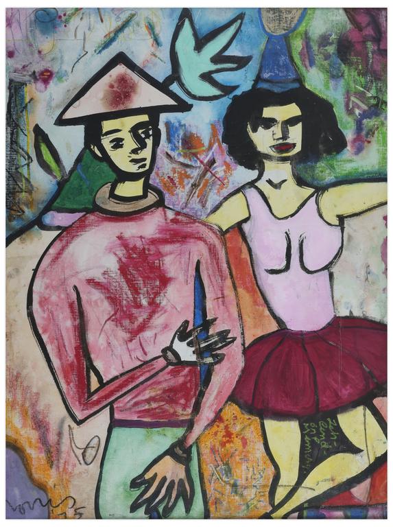 Catalogue raisonné, Norris Embry, Sans titre (Arlequin et danseuse), 1975