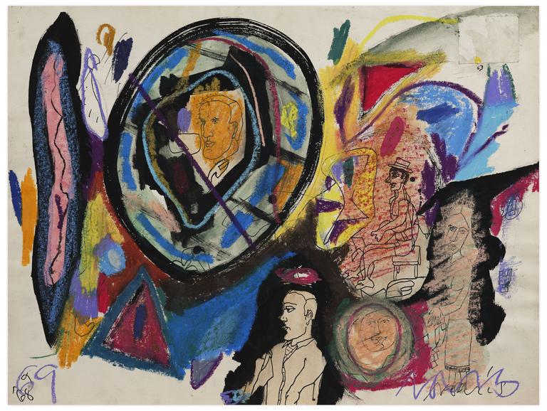 Catalogue raisonné, Norris Embry, Sans titre (Homme assis au chapeau, de profil a gauche), entre 1968-69