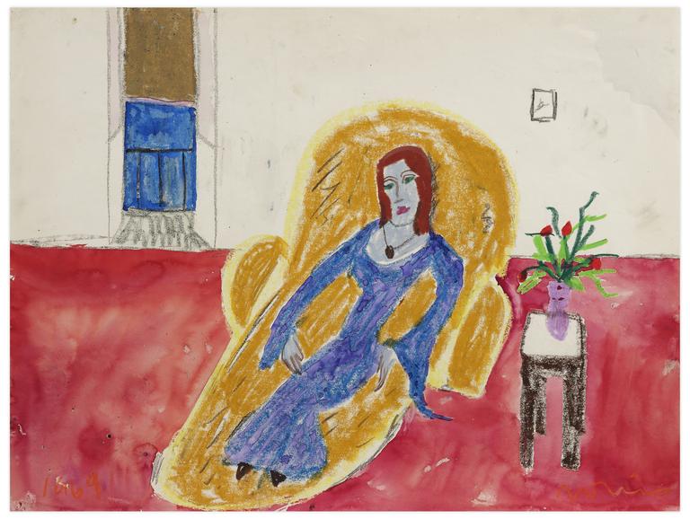 Catalogue raisonné, Norris Embry, Sans titre (Femme en robe bleu), 1969