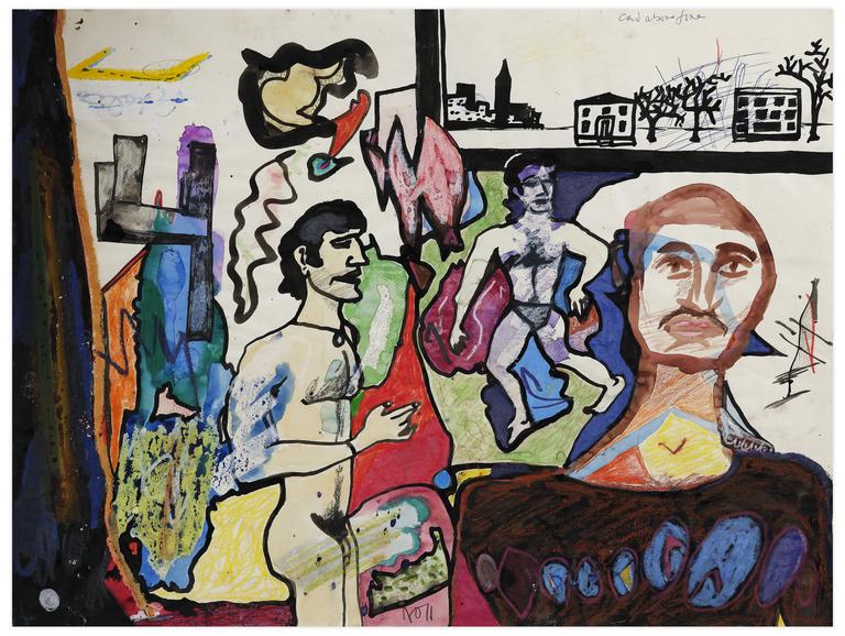 Catalogue raisonné, Norris Embry, Sans titre (Trois hommes), 1971