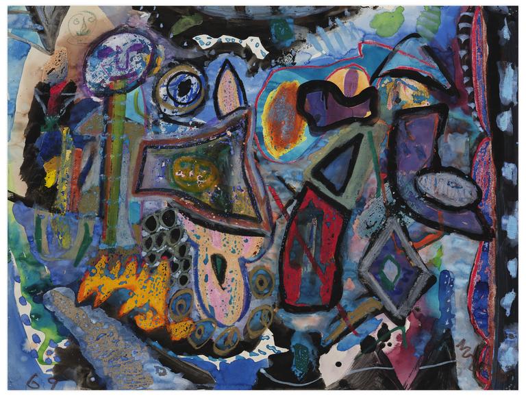 Catalogue raisonné, Norris Embry, Sans titre (Trois visages souriant), 1969