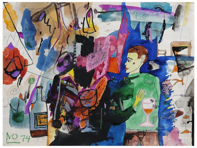 Catalogue raisonné, Norris Embry, Sans titre (Homme de profil et verre), 1974