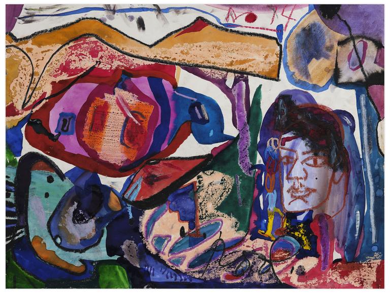 Catalogue raisonné, Norris Embry, Sans titre (Visage bleu), 1974