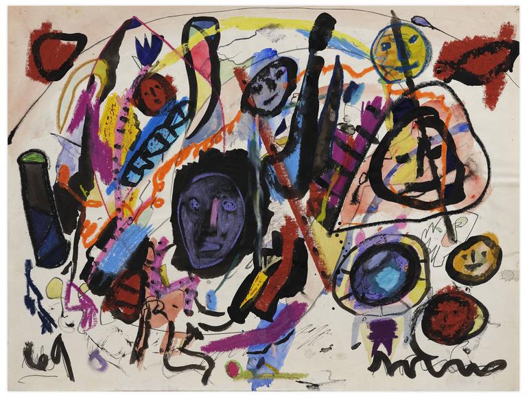 Catalogue raisonné, Norris Embry, Sans titre (Sept masques), 1969