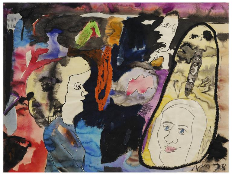 Catalogue raisonné, Norris Embry, Sans titre (Deux femmes et un homme de profil), 1978