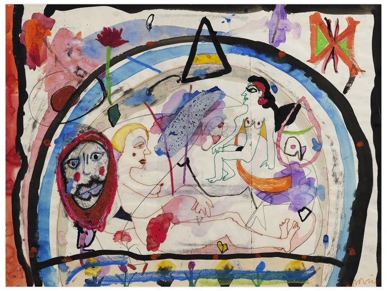 Catalogue raisonné, Norris Embry, Sans titre (Deux femmes assises, visage), 1969