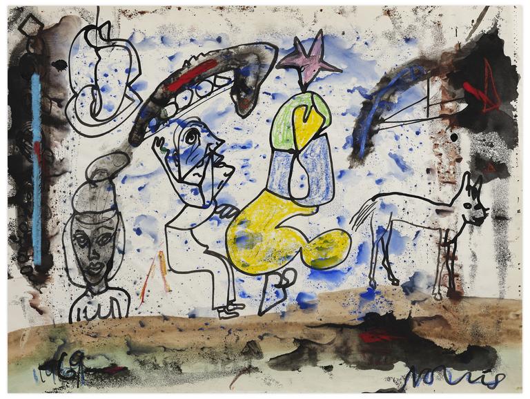 Catalogue raisonné, Norris Embry, Sans titre (Figures et chien), 1969