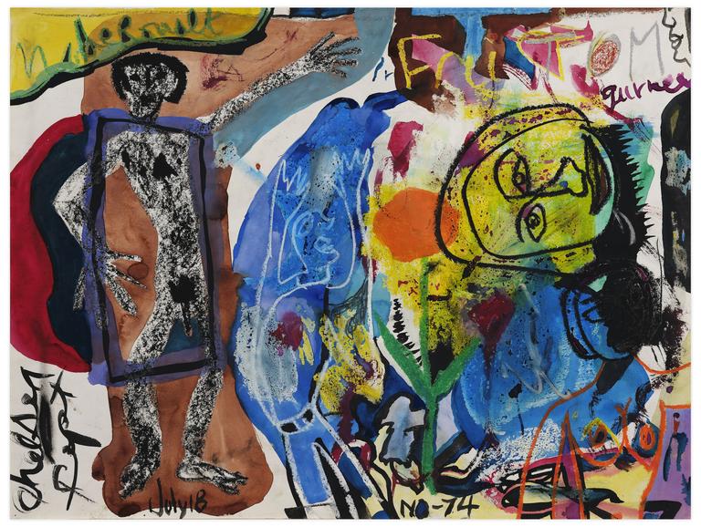 Catalogue raisonné, Norris Embry, Sans ttire (Nolde Rouault / Homme debout bras tendu), 1974