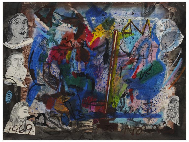 Catalogue raisonné, Norris Embry, Sans titre (Quatre personnages, collage), 1969