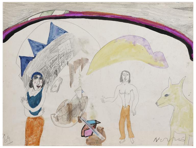 Catalogue raisonné, Norris Embry, Sans titre (Homme, Femme et Chien), 1969