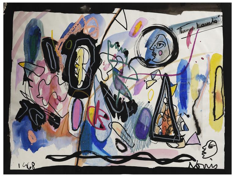 Catalogue raisonné, Norris Embry, Sans titre (Deux visages de profil / Tango Loucho [?]), 1968