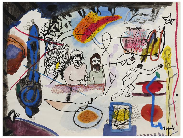 Catalogue raisonné, Norris Embry, Sans titre (Deux homme en buste, un homme nu), 1969