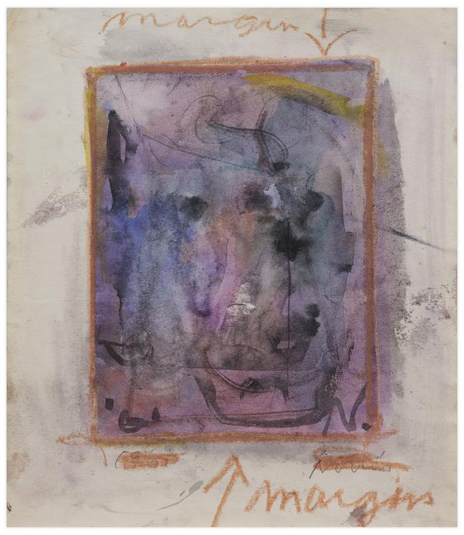 Catalogue raisonné, Norris Embry, Sans titre (Composition, bords orange), 1961