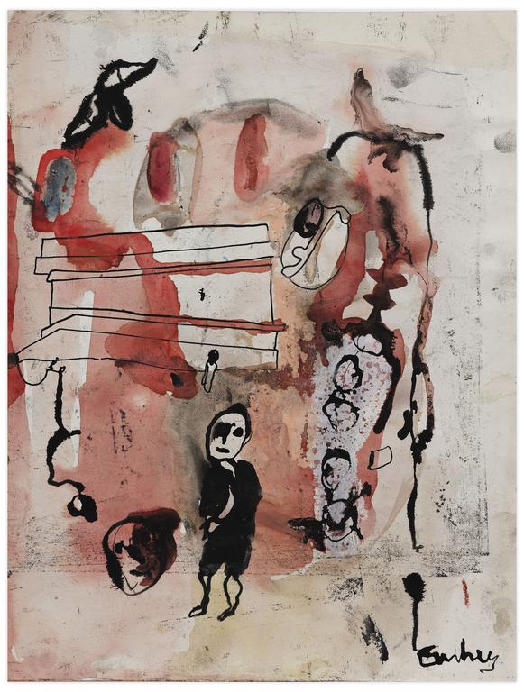 Catalogue raisonné, Norris Embry, Sans titre (Figure noire debout, visage), vers 1962-68