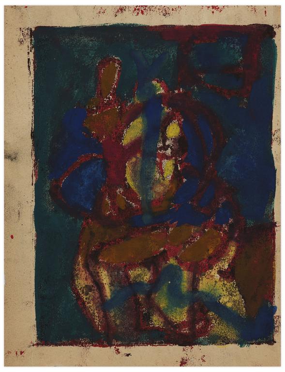 Catalogue raisonné, Norris Embry, Sans titre (Figure jaune en buste), vers 1968