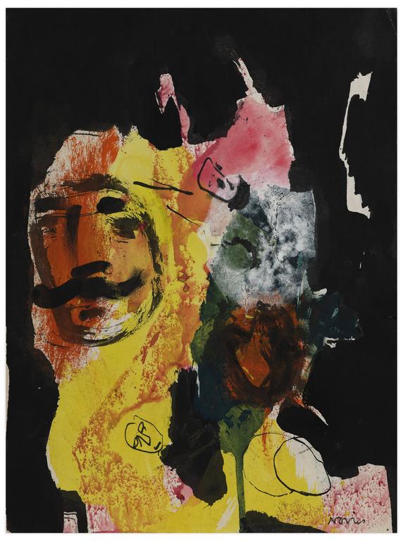 Catalogue raisonné, Norris Embry, Sans titre (Visage d'homme à la moustache), 1968-72