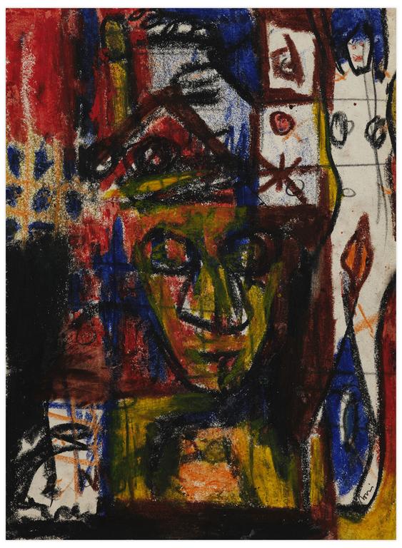 Catalogue raisonné, Norris Embry, Sans titre (Figure en buste et femme nue debout), vers 1968-72