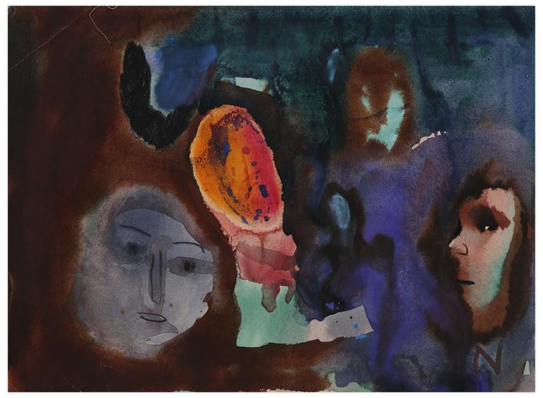 Catalogue raisonné, Norris Embry, Sans titre 'Deux visages, de face et de profil), vers 1966-68