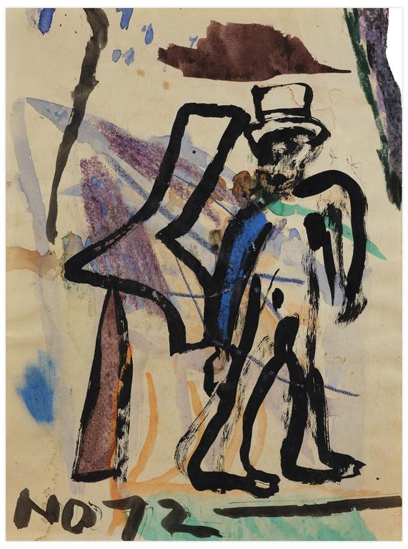 Catalogue raisonné, Norris Embry, Sans titre (Homme debout au chapeau), 1972
