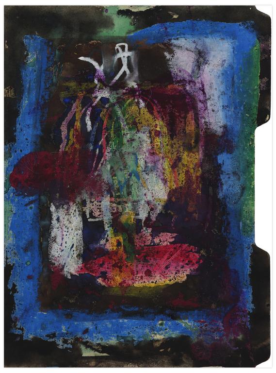 Catalogue raisonné, Norris Embry, Sans titre (Composition, bords bleu et noir), vers 1973