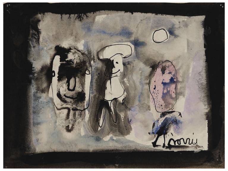 Catalogue raisonné, Norris Embry, Sans titre (Tête et figure debout souriante), vers 1968-72