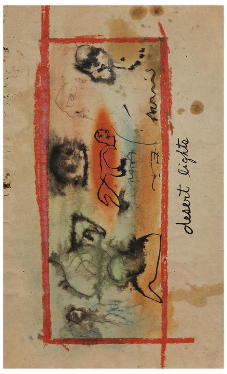 Catalogue raisonné, Norris Embry, Desert Lights (Figures, bords orange), vers 1957