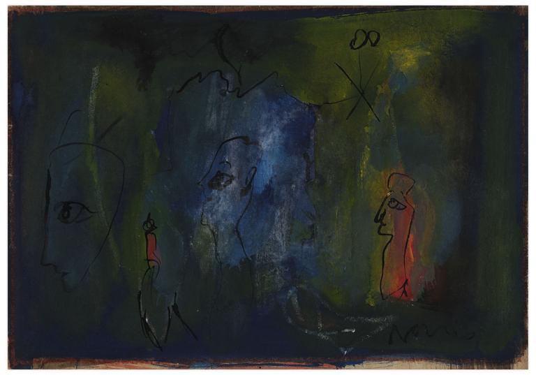 Catalogue raisonné, Norris Embry, Sans titre (Trois visages de profil), 1957