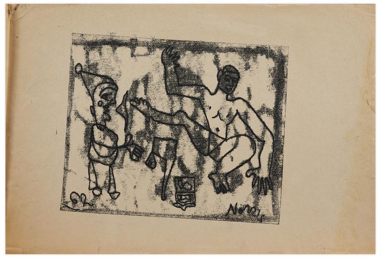 Catalogue raisonné, Norris Embry, Sans titre (Clown et Acrobate), 1962