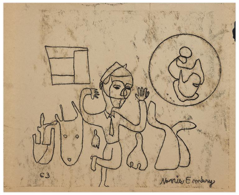 Catalogue raisonné, Norris Embry, Sans titre (Personnage à cloche-pied), 1963