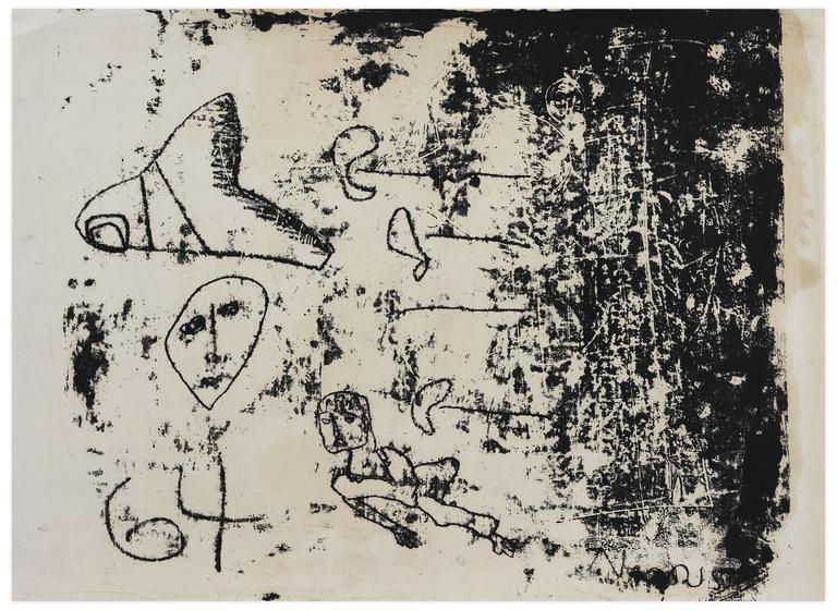 Catalogue raisonné, Norris Embry, Sans titre (Masque et figure allongée), 1964