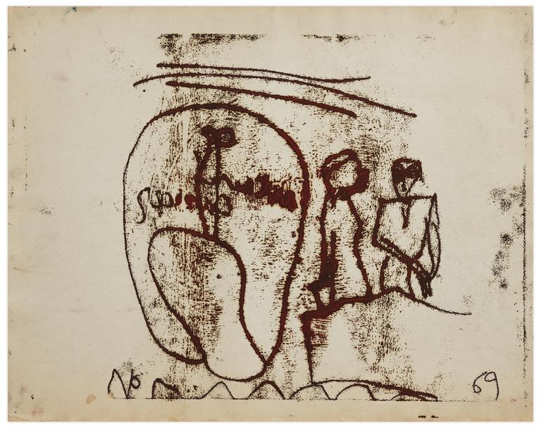 Catalogue raisonné, Norris Embry, Art & Cancer (Deux figures debout), 1969