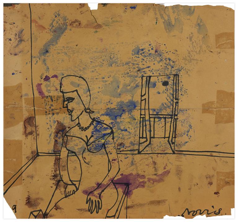 Catalogue raisonné, Norris Embry, Sans titre (Femme assise en robe et collier), 1969