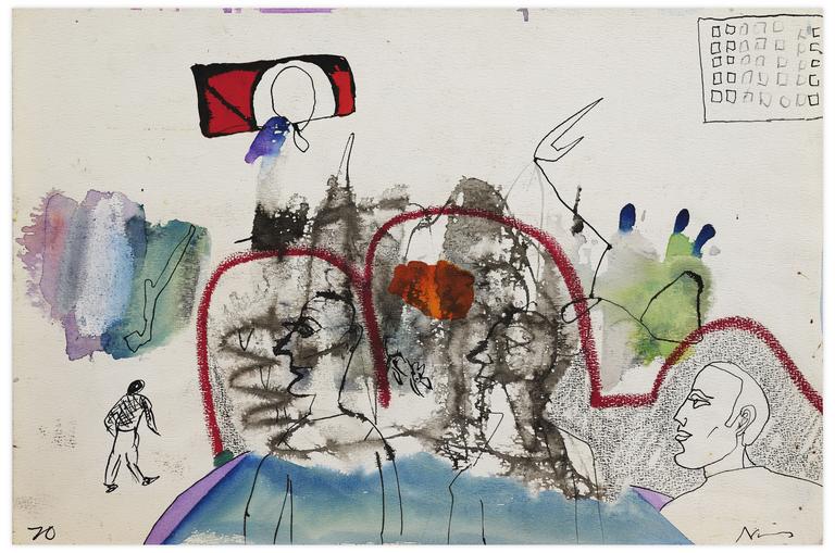 Catalogue raisonné, Norris Embry, Sans titre (Trois figures de profil), 1970