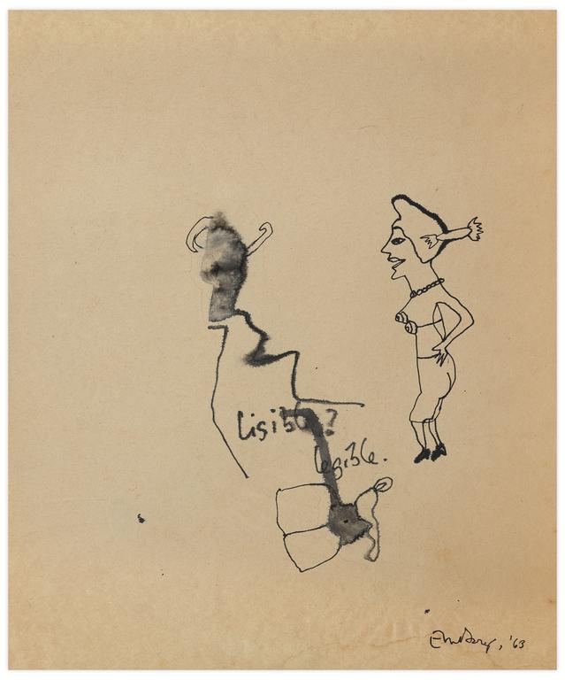 Catalogue raisonné, Norris Embry, Sans titre (Lisible / Femme debout de profil), 1963